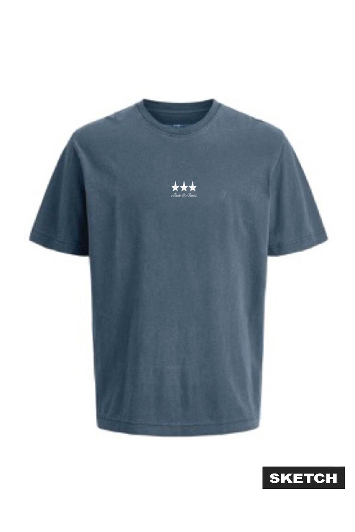 تی شرت مردانه طرح لوگودار سرمه‌ای کد ۱۲۳۰۷۷۰۲ JCOWALLACE WASH TEE BSS26 جک اند جونز تی شرت Jack & Jones