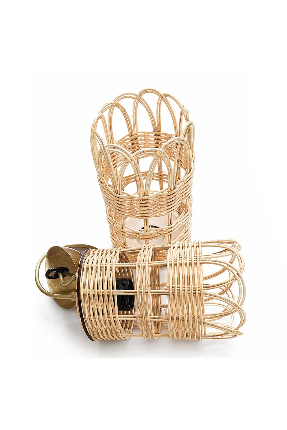 Bambu Bardak Model Sarkıt Avize 16 cm – E27 Duylu Dekoratif Bambu Avize