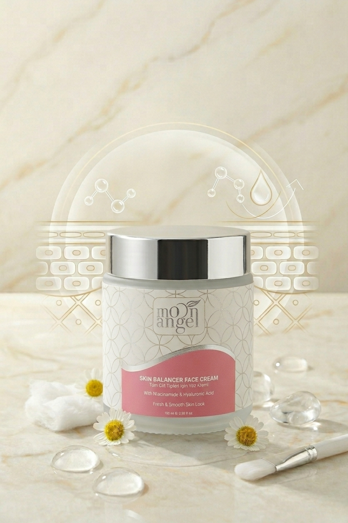 Skın Balancer Krem Tüm Cilt Tipleri İçin Nemlendirici Yüz Kremi (Niacinamide & Hyaluronic Acid) 100 ml — görsel 2