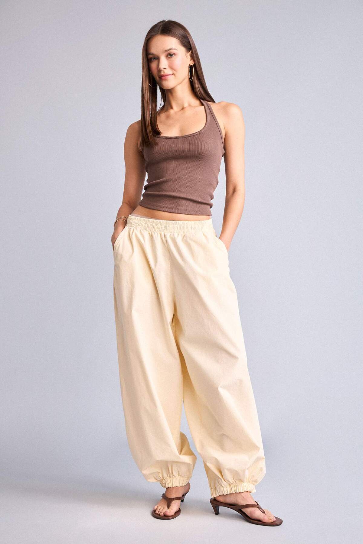 DeFacto Fitted Kaşkorse Halter yaka Pamuklu Atlet H8088AX26SM görsel 2