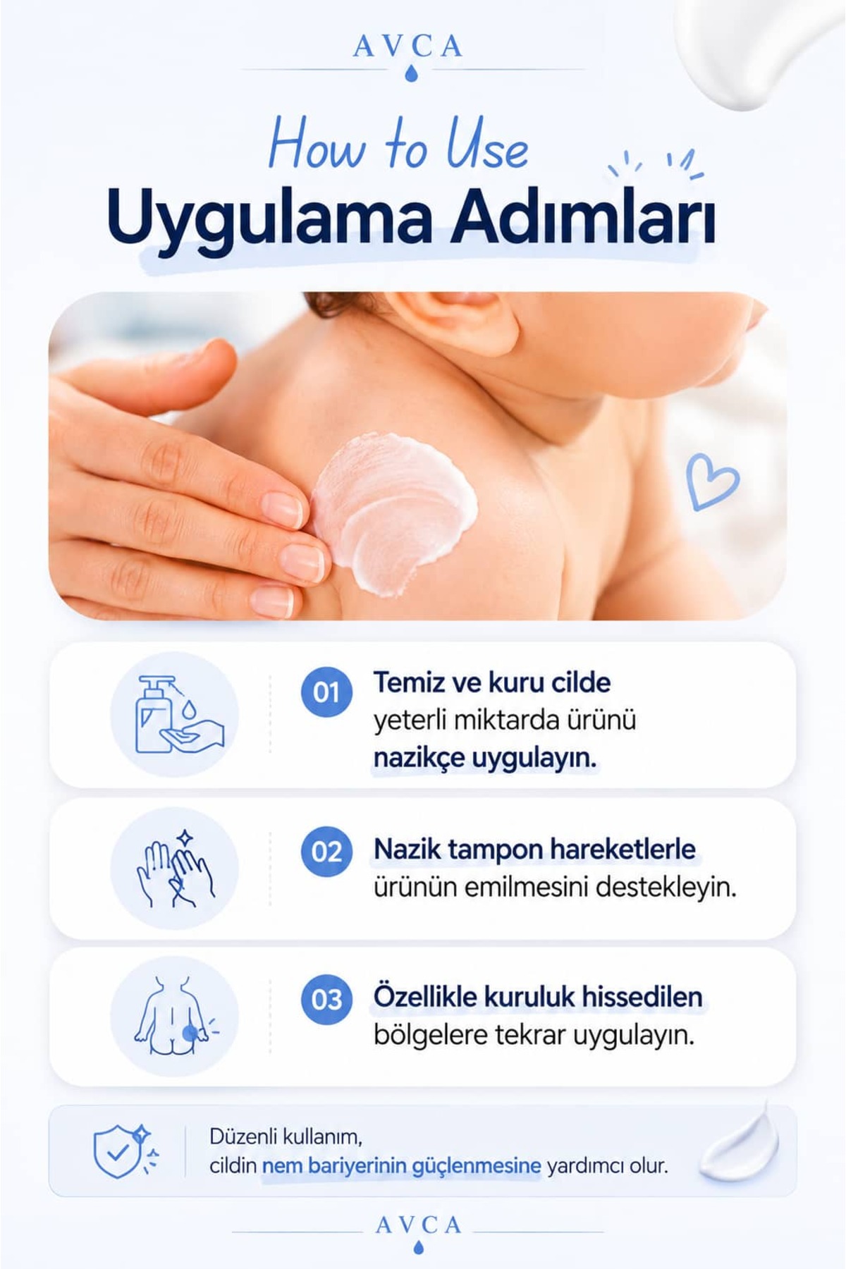 Atopi Nemlendirici Bebek Kremi 100 Saat Nem Destekli Hassas Bakım - 200 ml — AVC-ATO-100H-200 — تصویر 8 از 8