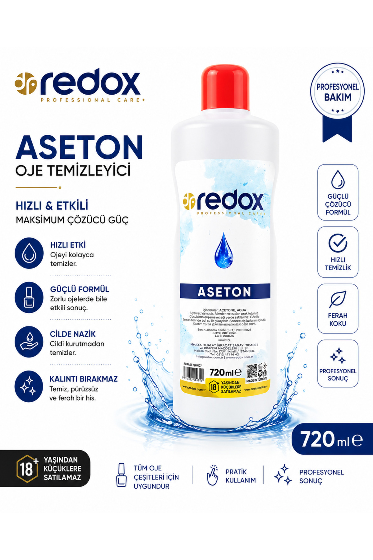 OJE SİL ASETON 720ML PROFESYONEL SERİ — DRRDX720ML
