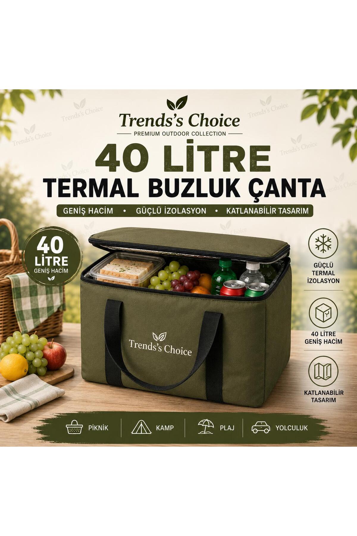 40 Liter Thermal Freezer Bag Foldable Picnic Camping Cold Warm Protective Travel Bag for Beach and Travel
