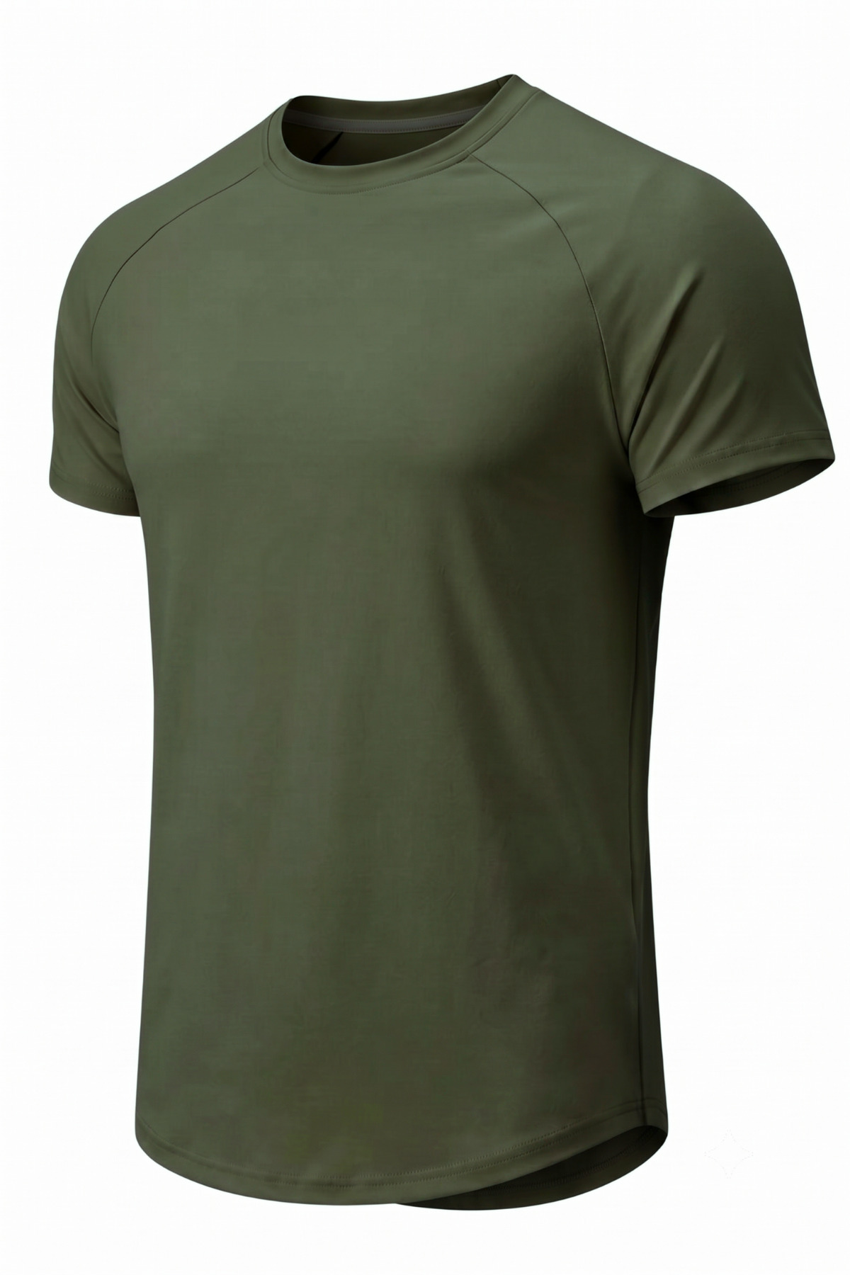 Men's Sports T-Shirt Fitness Training T-Shirt Oval Cut Lycra Single Jersey Reglan Sleeve
