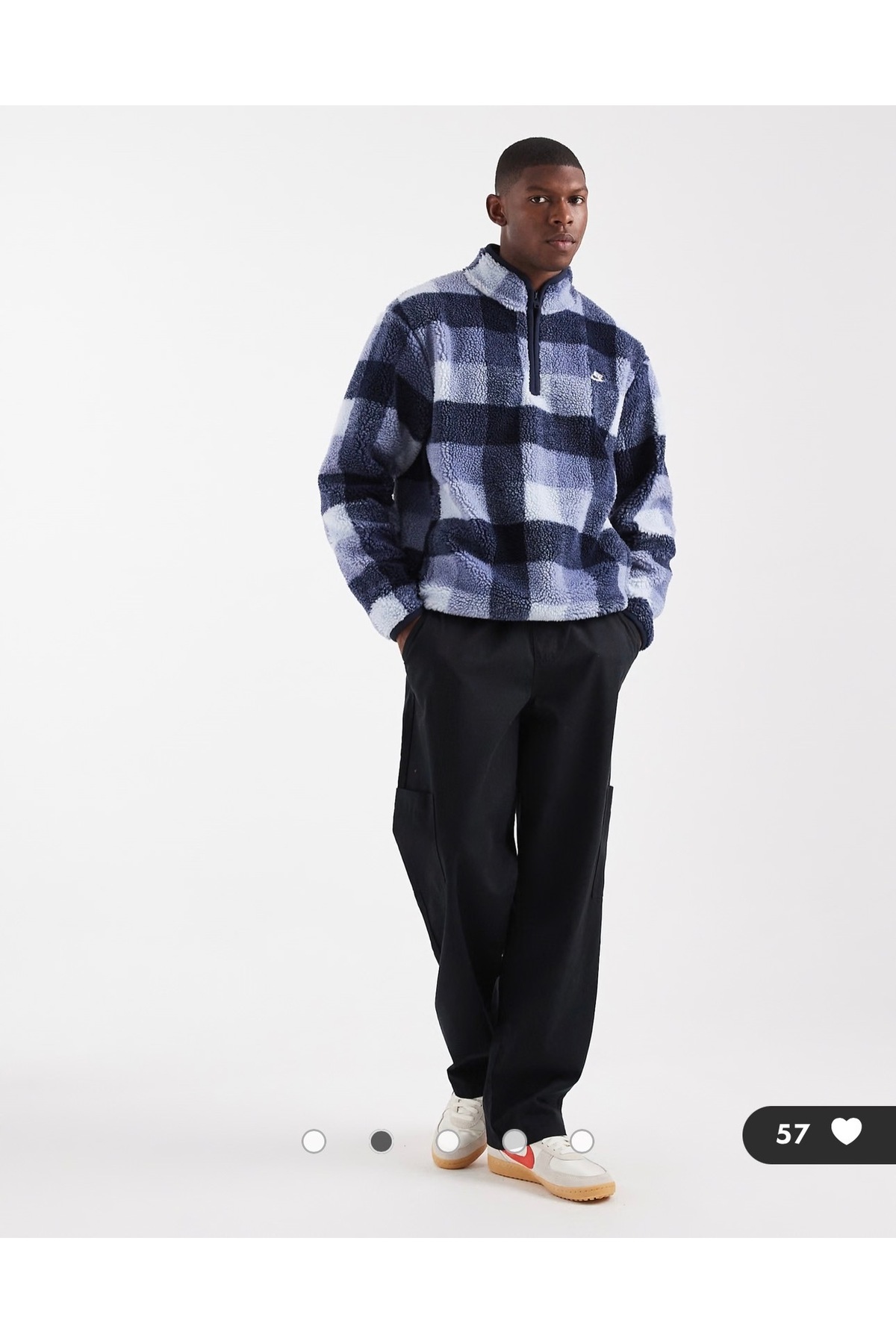 Nike Club Winterized Half-Zip erkek oversized fit sweatshirt polar