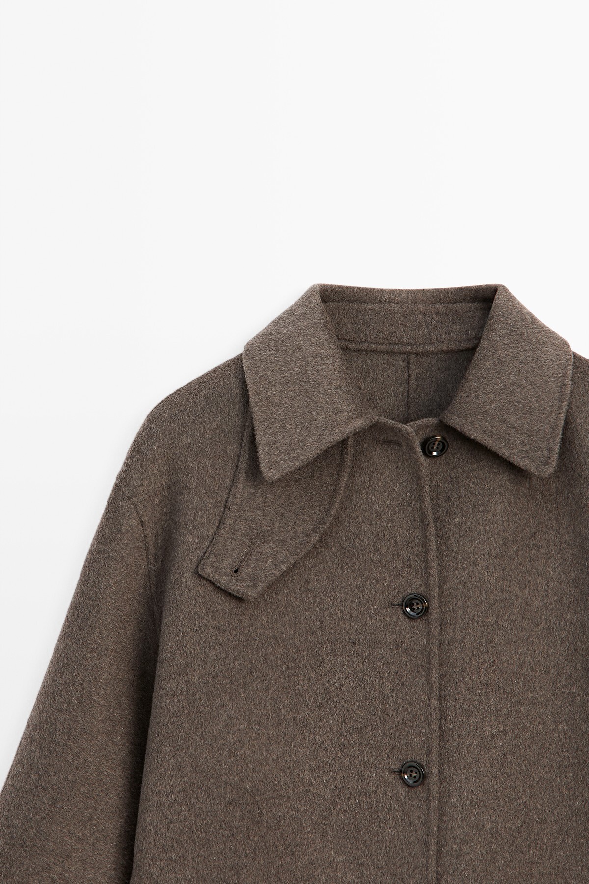 Massimo Dutti Melanj yün karışımlı kaban görsel 6