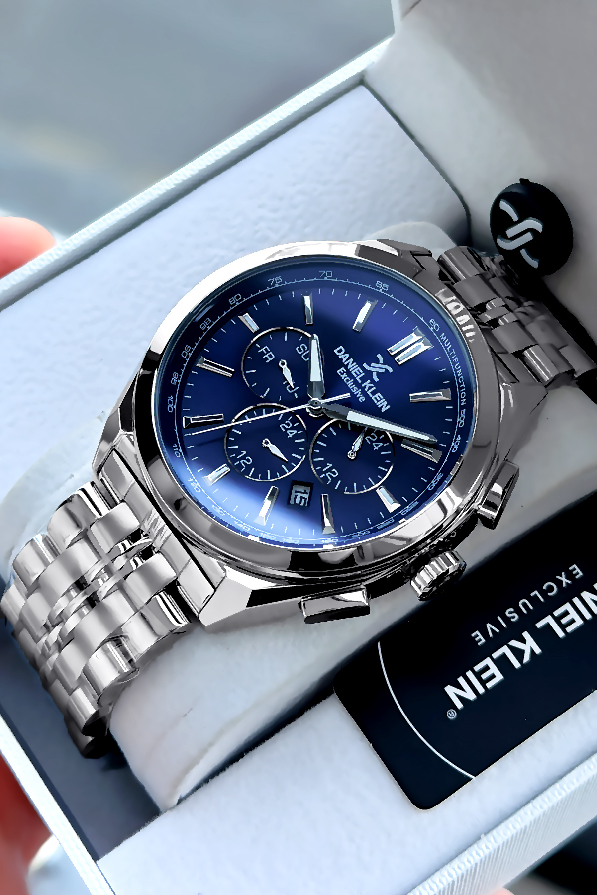 Daniel Klein Exclusive Erkek Saat Çelik Kordonlu Japon Mekanizma Özel Kutulu Şık Hediyelik Kol Saati DKE2153C2 görsel 2