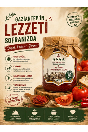 ASSA ANTEP YÖRESEL Antep Tatlı Biber Salça 1 Kg - Doğal - Taze