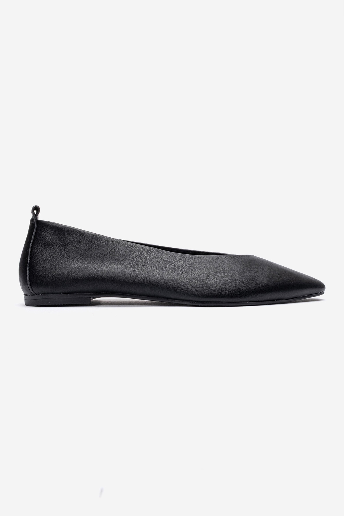 LuviShoes JENAS Siyah Cilt Hakiki Deri Kadın Babet Ayakkabı görsel 4