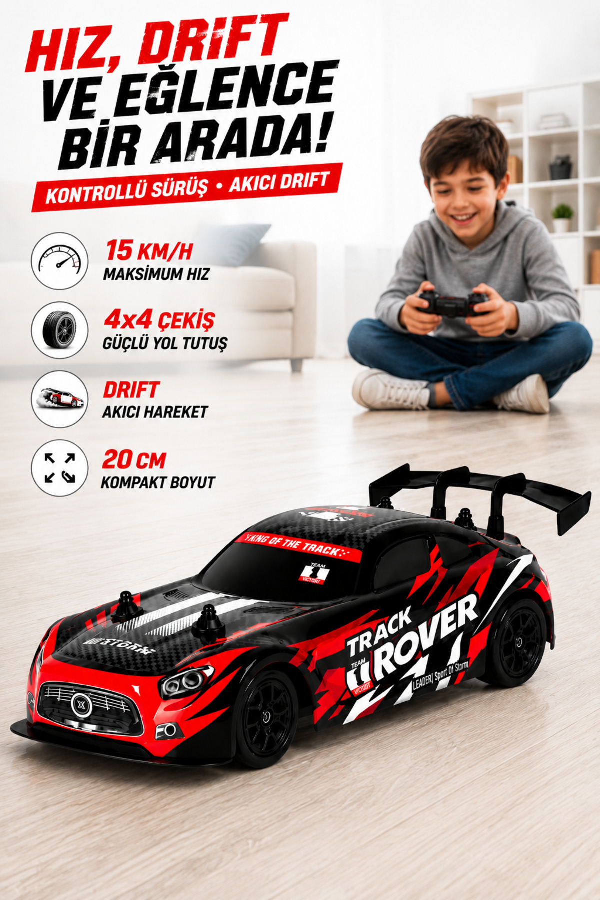 YILDIRIM OYUNCAK Uzaktan Kumandalı Şarjlı Drift Araba 20cm – 4x4