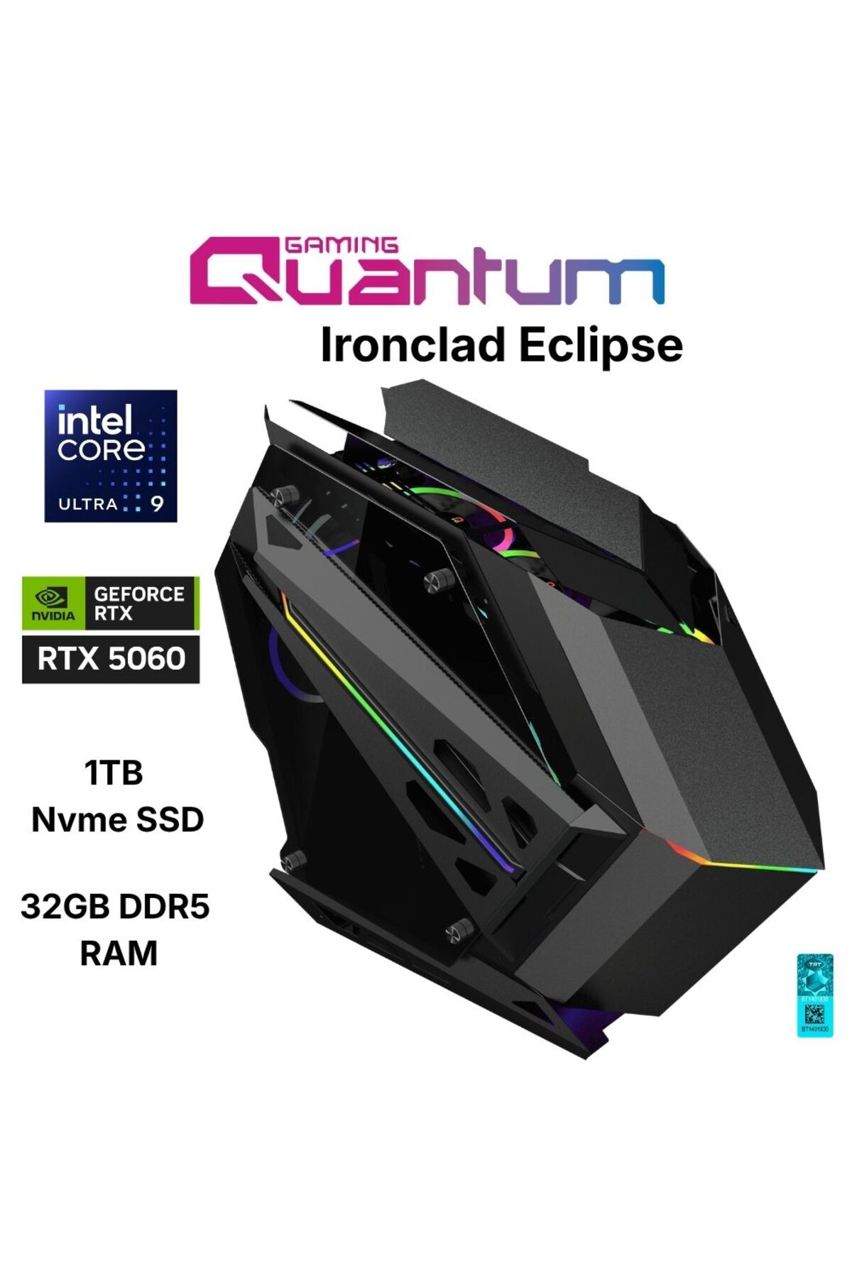 Quantum Gaming Ironclad Eclipse Ultra 9 285K 32GB DDR5 1TB NVMe
