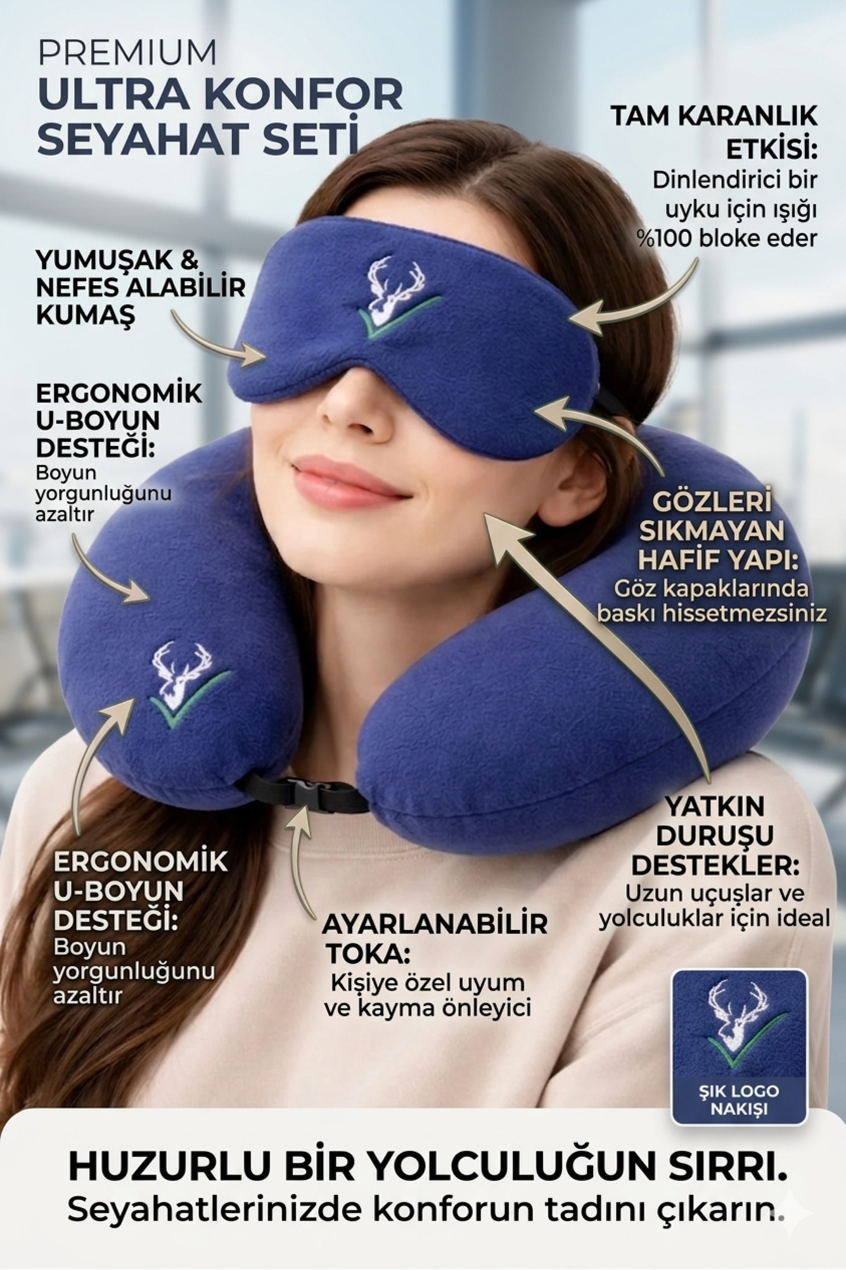 İyem Seyahat Boyun Yastığı Ve Göz Bandı
