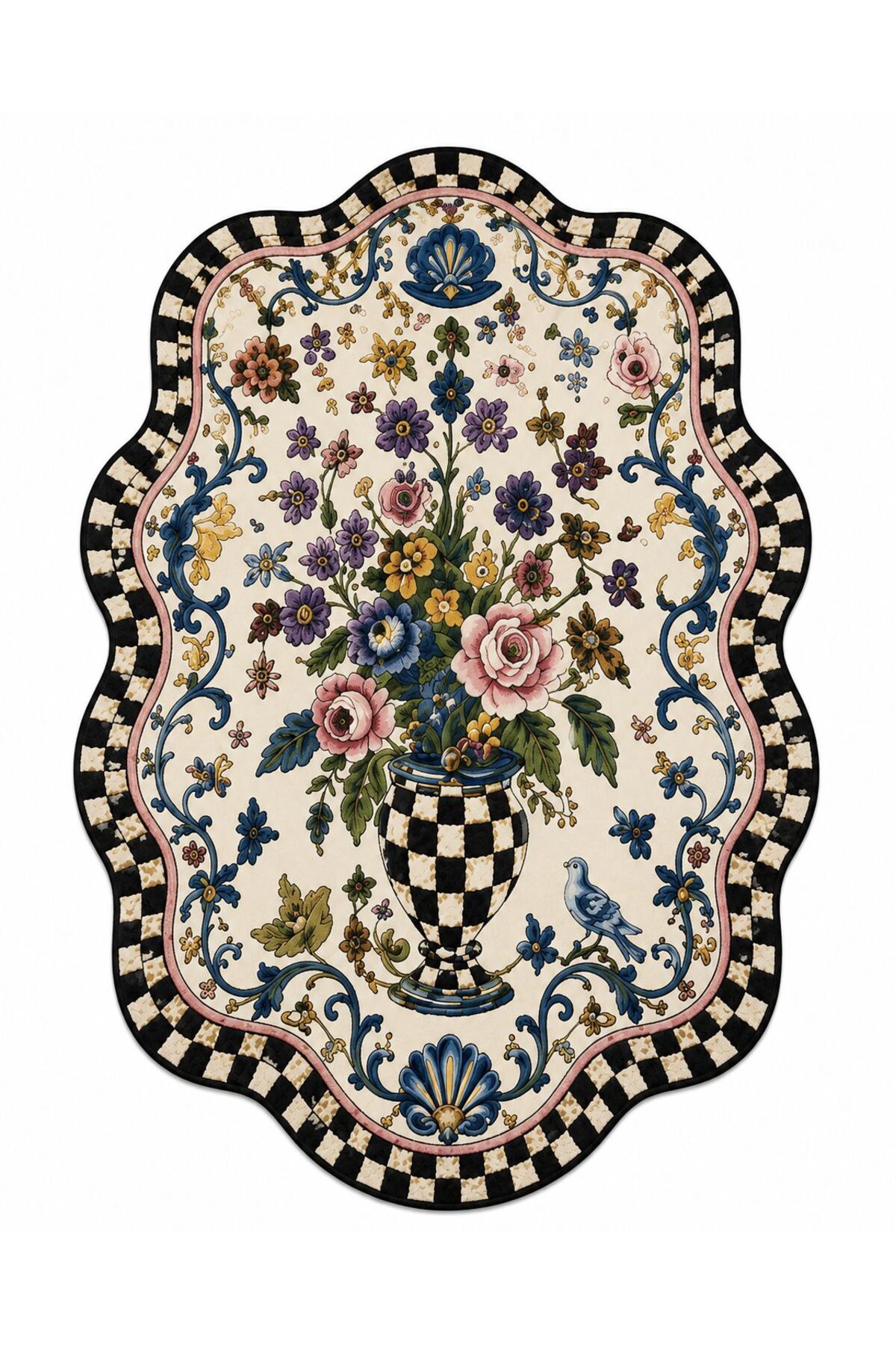 ETA Traditional Patterned Modern Woven Base Decorative Carpet sdtamor2416