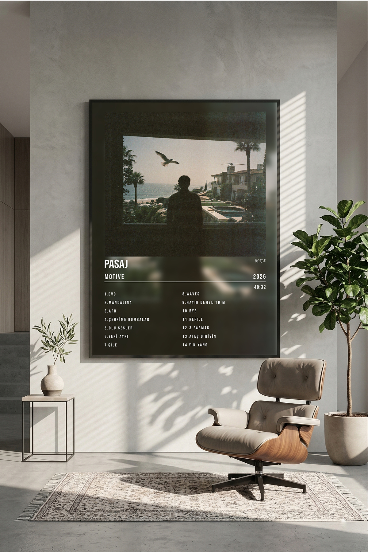 postercraft Motive Pasaj Albüm Tasarım Ahşap Tablo Poster