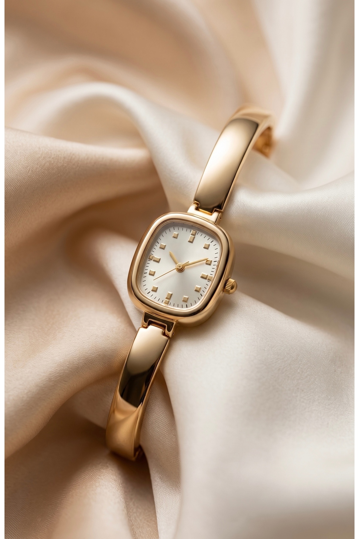 KLISHE Butik Madame Kadın Çelik Saat Gold Renk Vintage Old Money Lüks Zarif Şık Kare Kasa Kadın Kol Saati | Limited Edition 2026 görsel 6