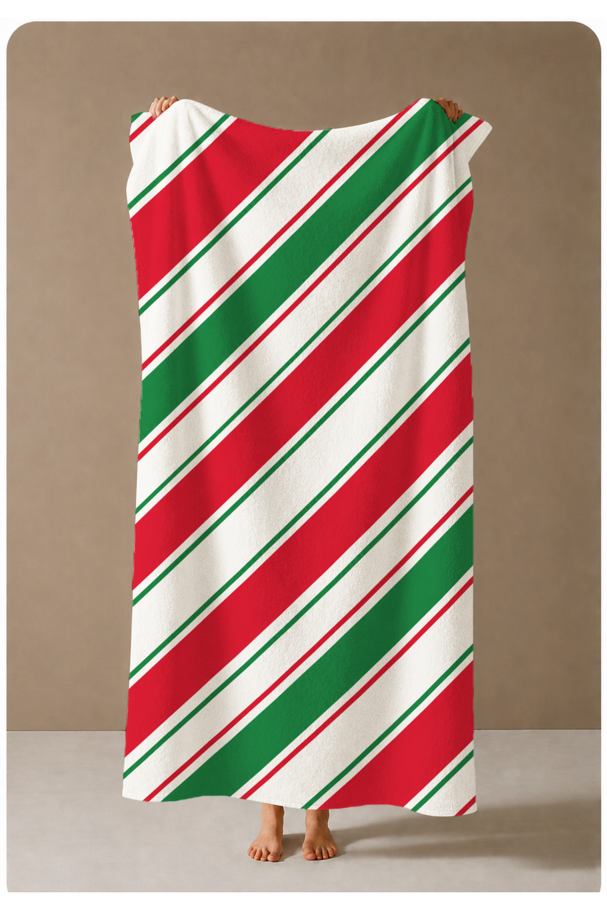 Red Green Cross Striped 70x150 Beach Towel