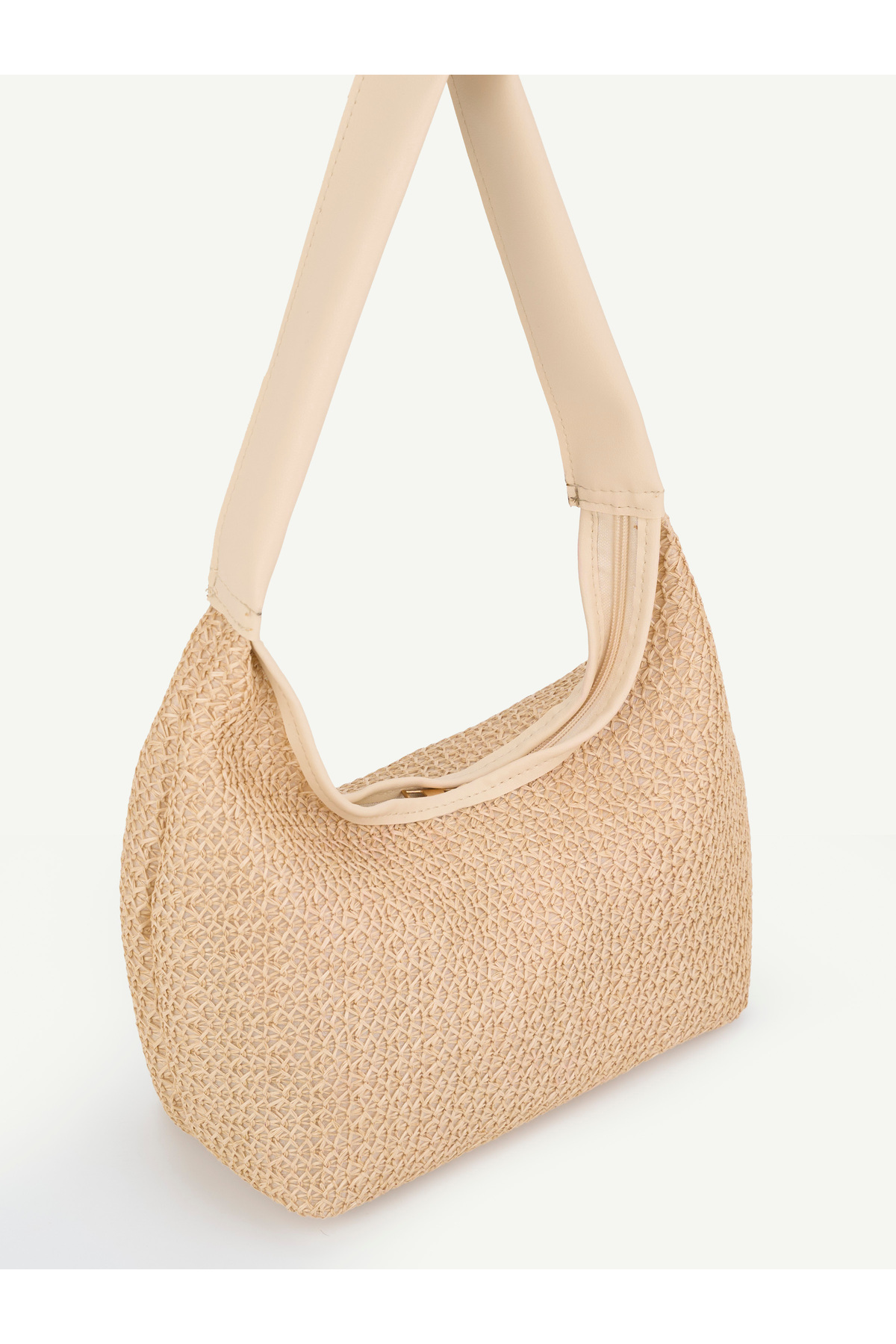 BLAZE Hasır Kadın El Kol ve Omuz Çantası Modern Minimal Hobo Çanta
