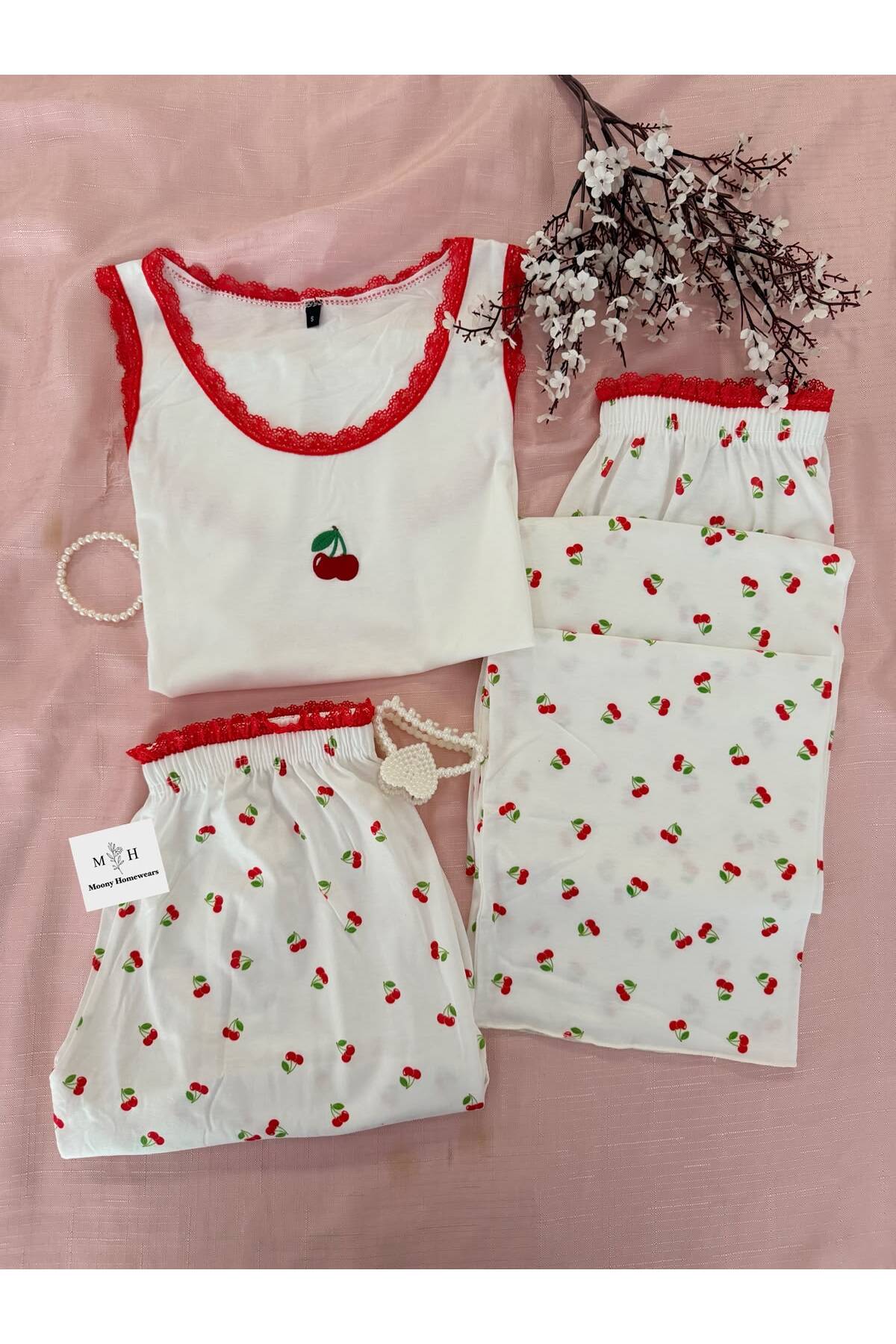 Cherry Branch 3-Piece Soft Pajamas