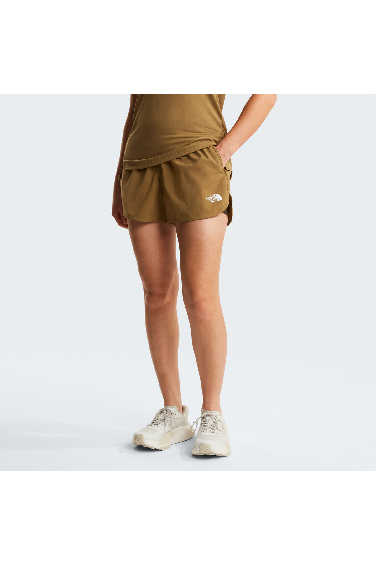 شلوارک خاکی زنانه W Flex 2 In 1 نورث فیس شورت ورزشی THE NORTH FACE