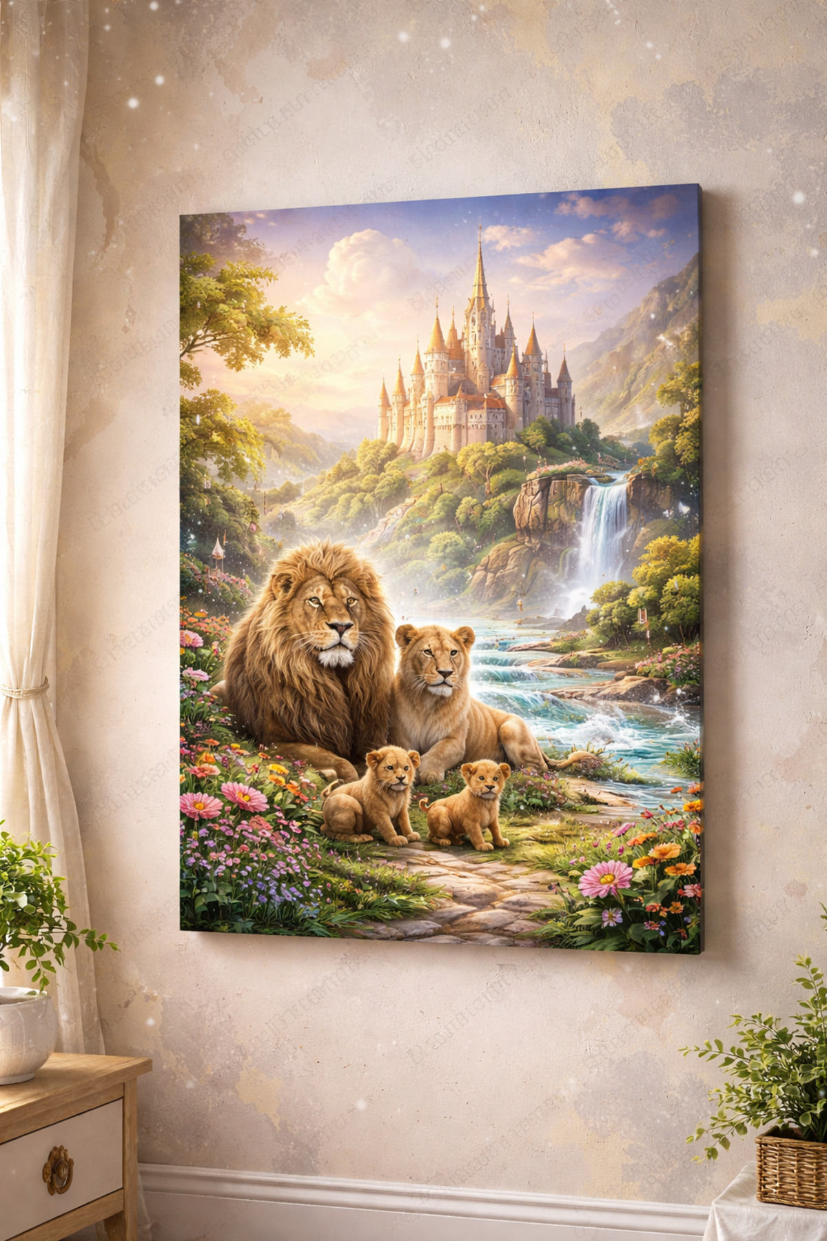 Aslan Krallığı Temalı, Çocuk Odanı için Kanvas Tablo