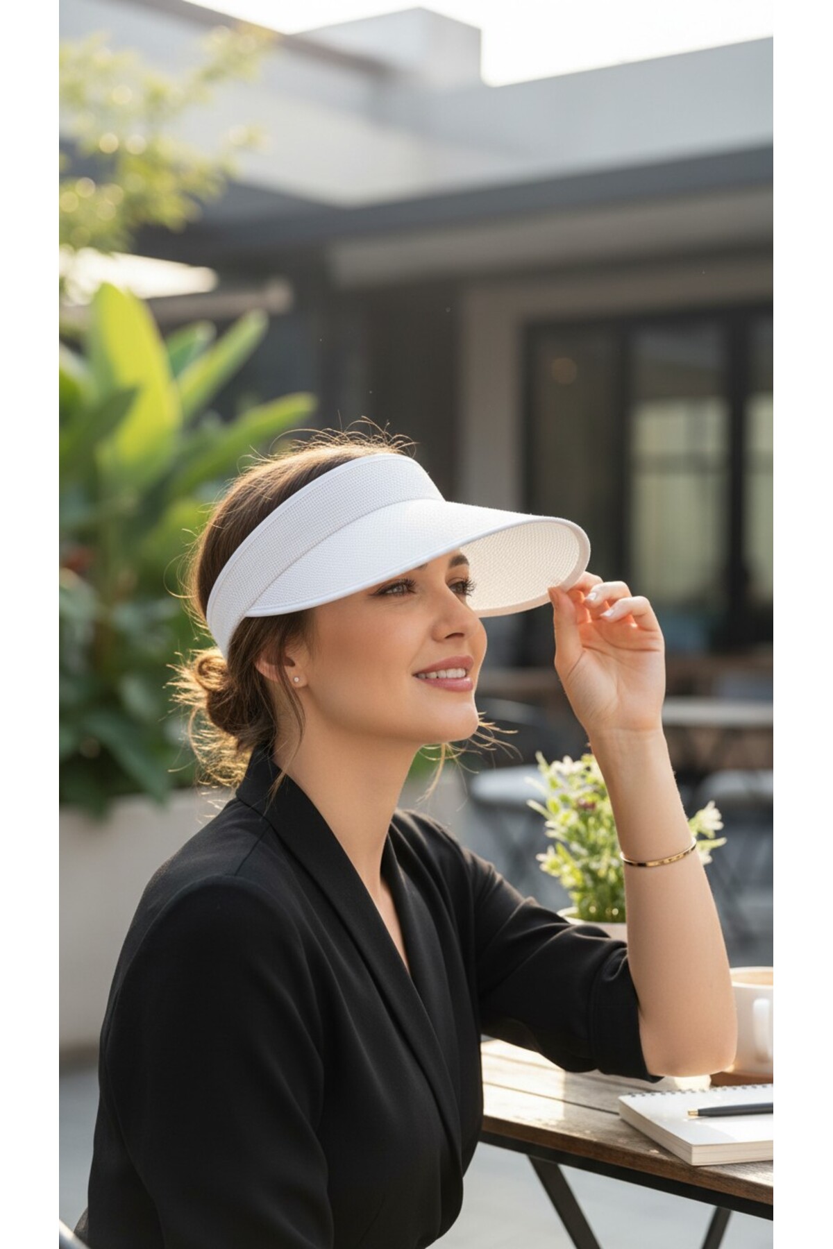 Sunscreen Imported Striped Straw Visor Hat Hijab Crown Model Summer Hat