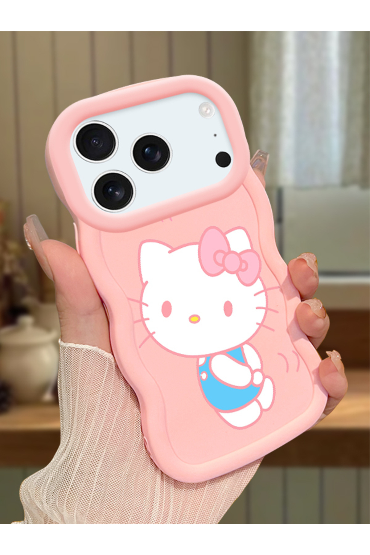 iPhone 17 Pro Max Compatible Case Camera Protector Pink Silicone Couple Phone Case Kitty Pattern