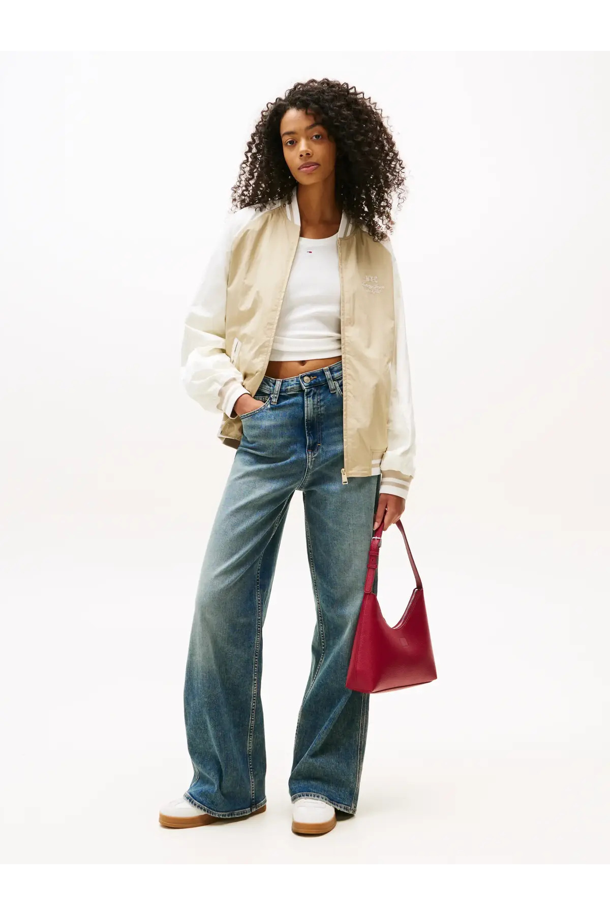 Tommy Hilfiger TJW SOUVENIR BOMBER Krem Kadın Bomber Ceket görsel 4