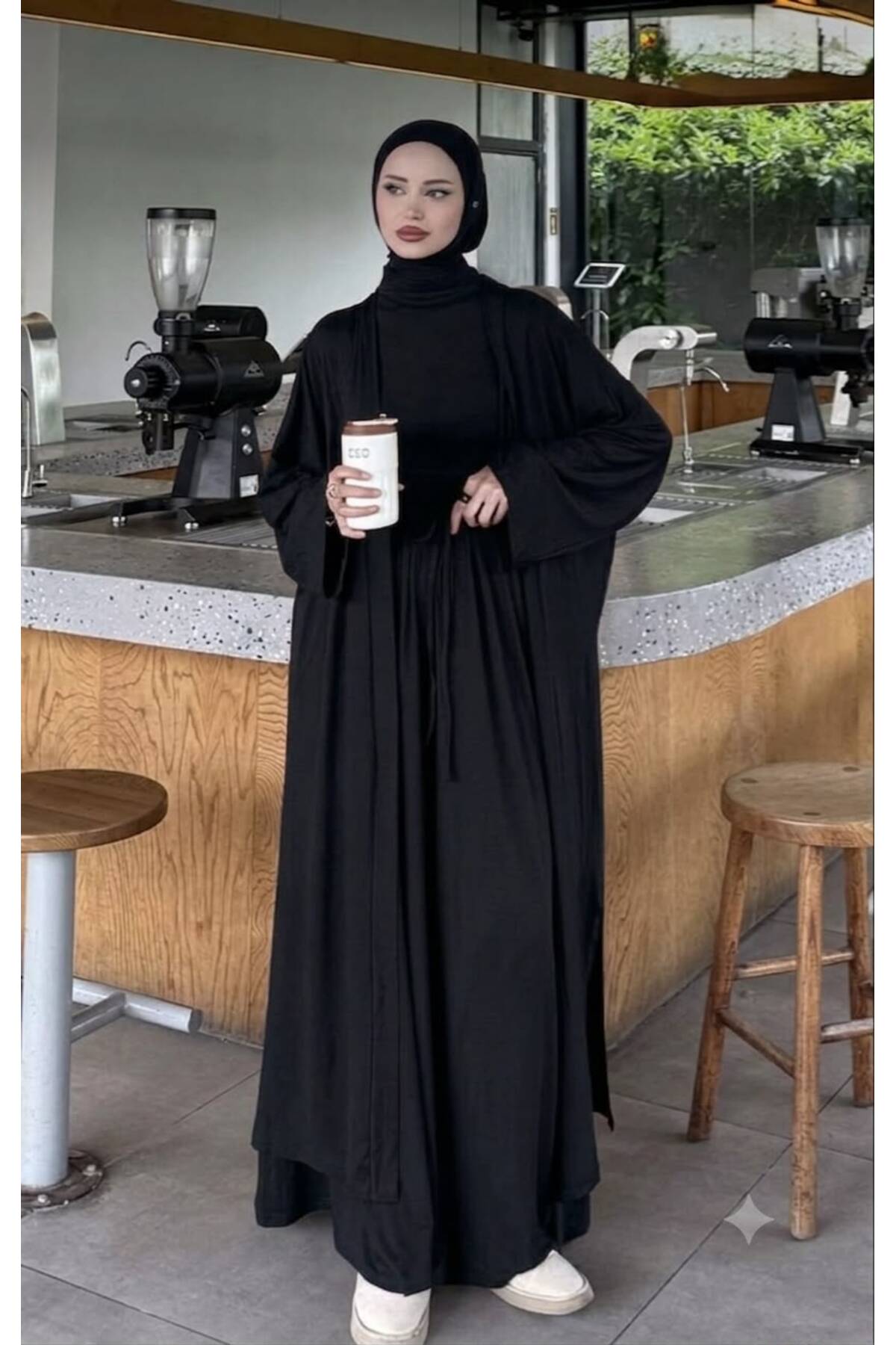 Rose Design Boutique 3 PARÇA RAHAT ABAYA TAKIM