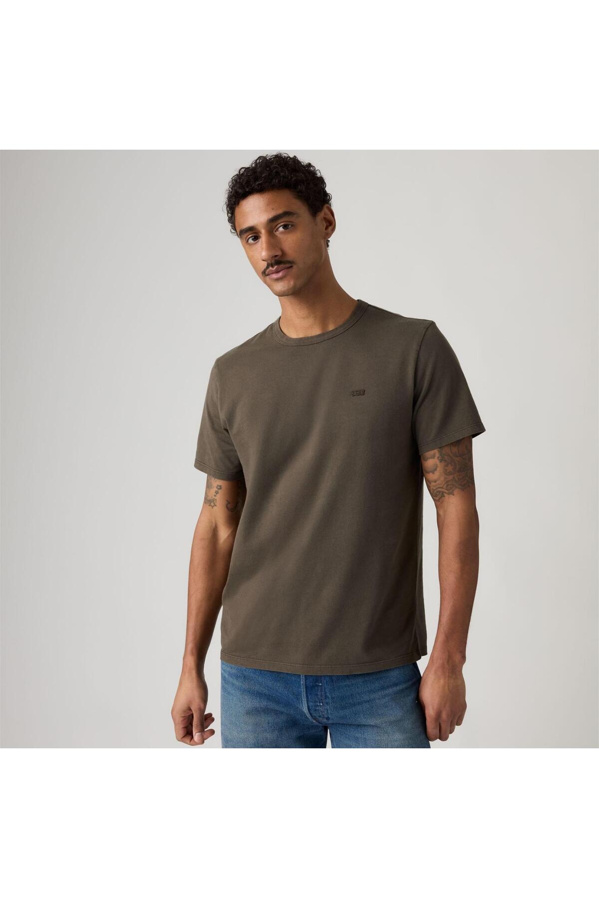 تی شرت مردانه طرح قهوای طرح دار اورجینال کد 005GX-0021 لیوایز تی شرت Levi's