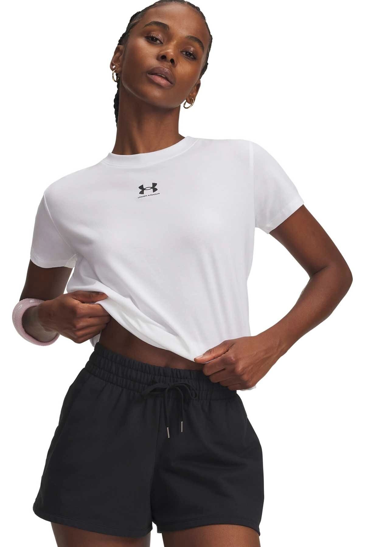 Under Armour UA Beyaz Kadın Loose Fit Kadın Rival T-Shirt