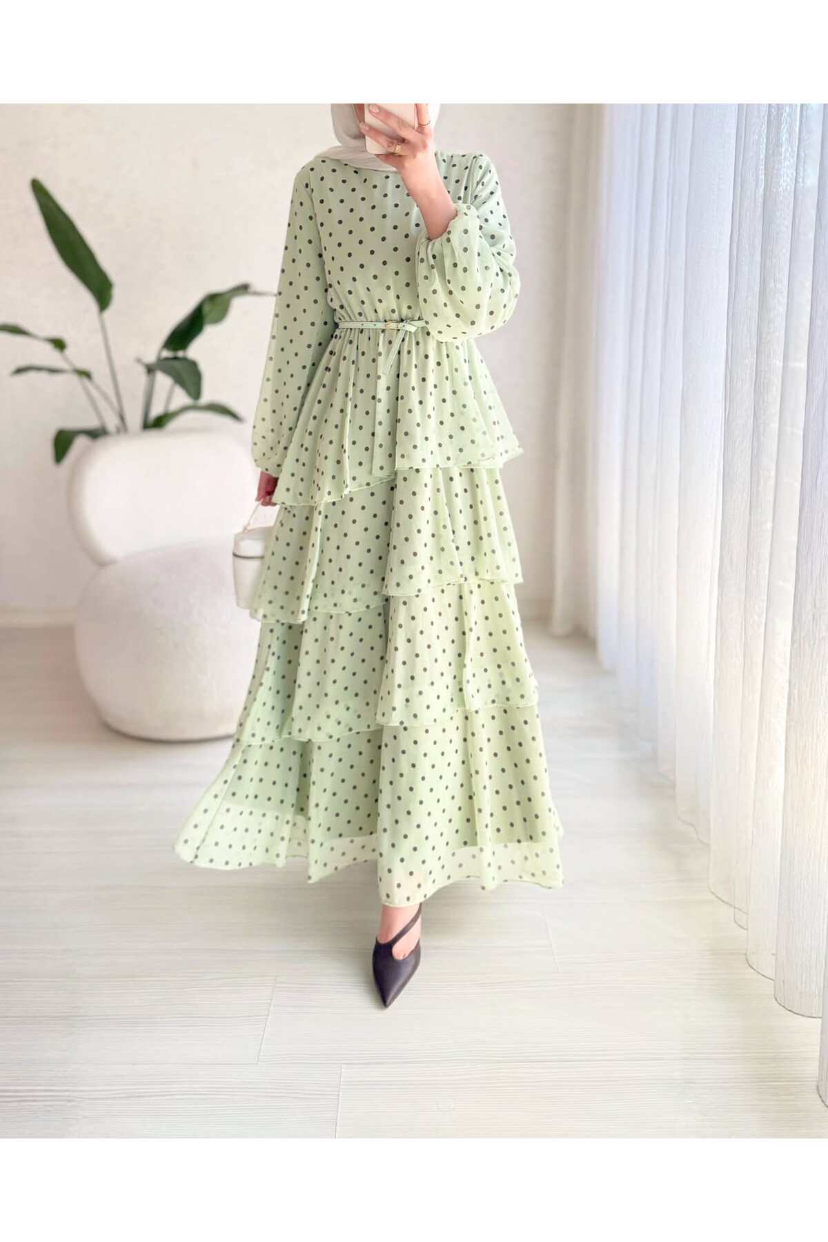BELLASTORE Polka Dot Flounce Dress