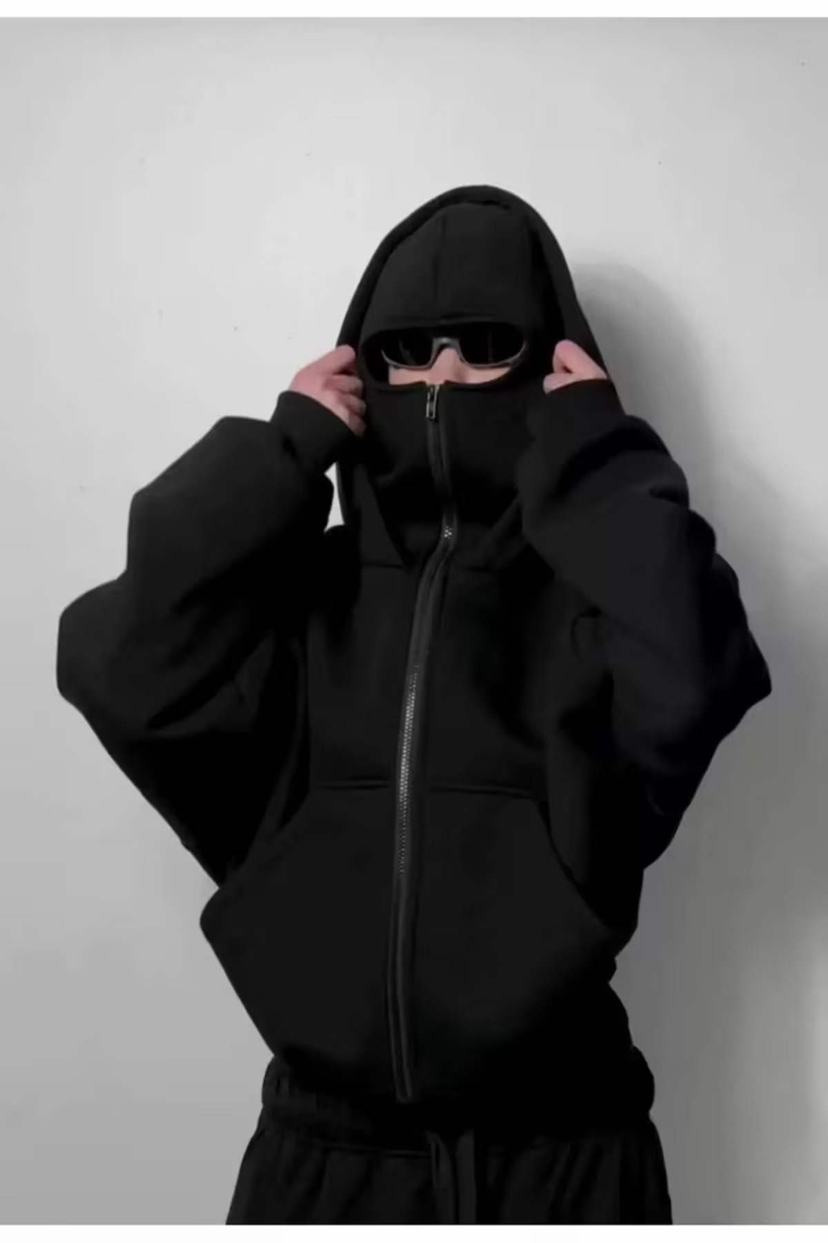 AZIZI TEKSTIL Kar Maskeli Ninja Unisex Sweatshirt Hırka 2iplik kalın polar görsel 4