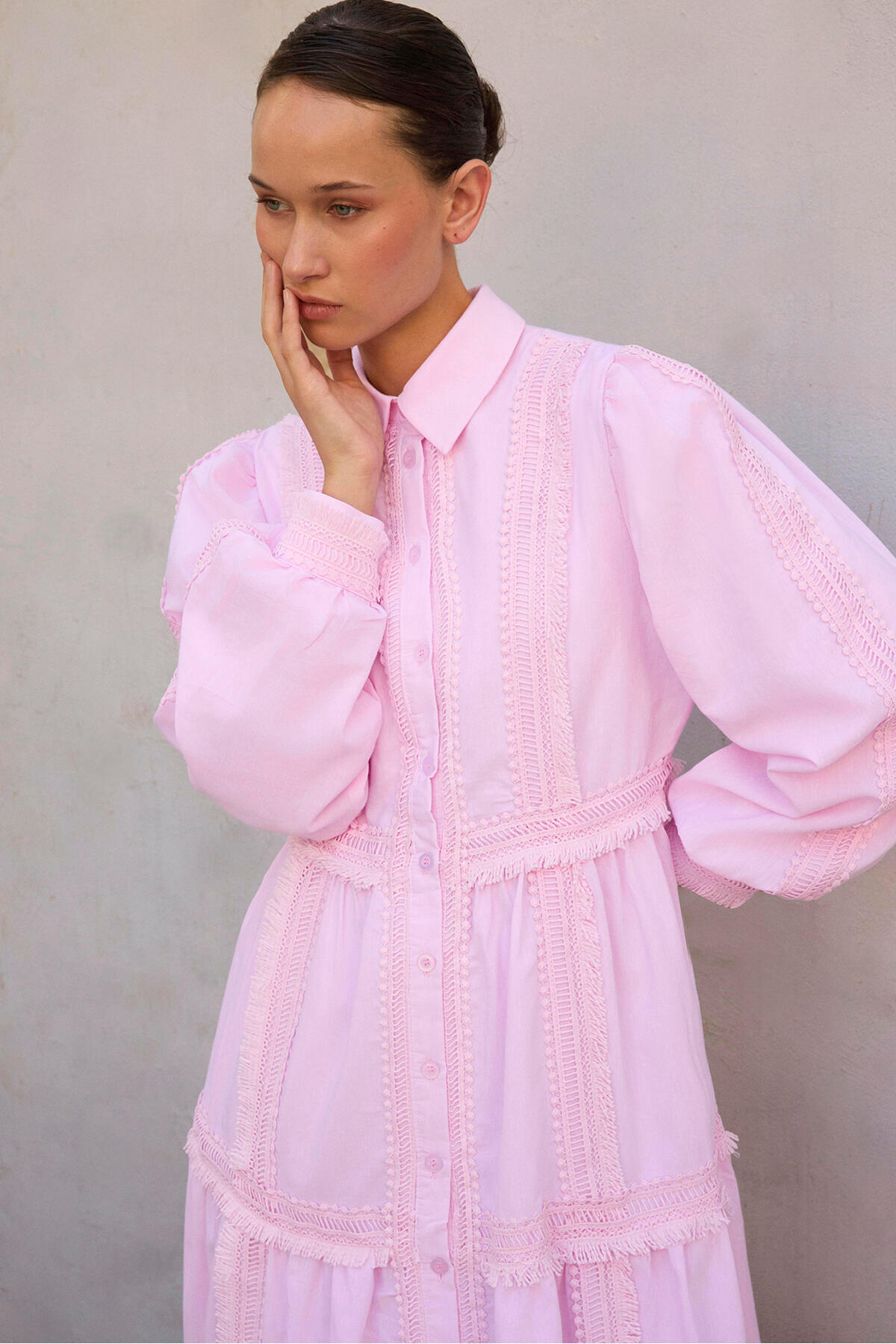 Touche Prive Embroidered Piece Poplin Dress
