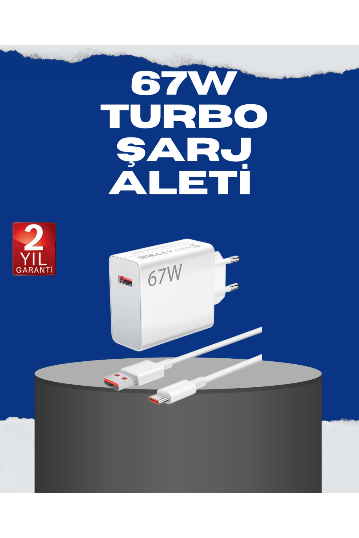 markentegra 67 Watt Turbo Charge Başlık Vivo Y20 Y35 Y55 Uyumlu