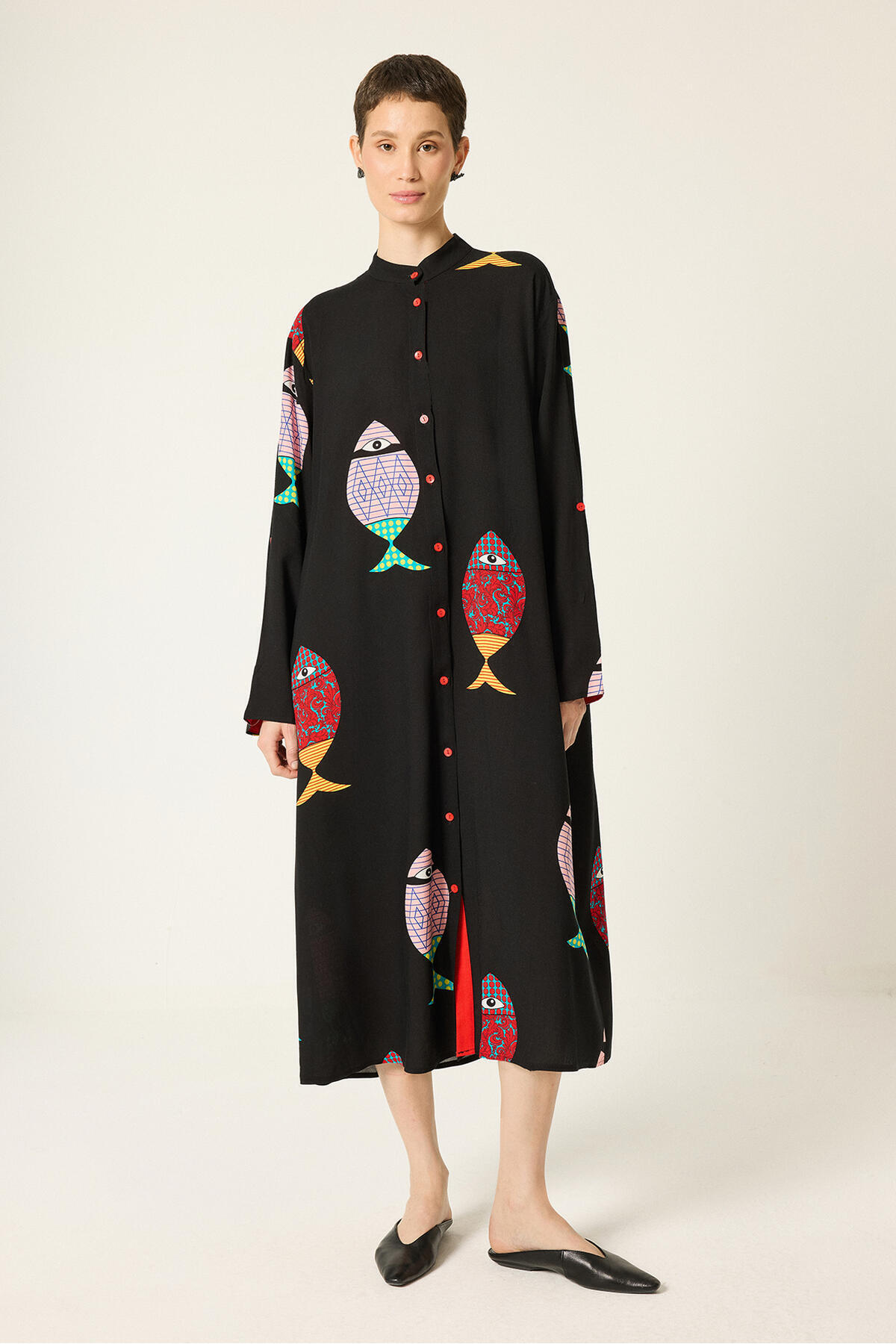 Touche Prive Fish Patterned Viscose Dress