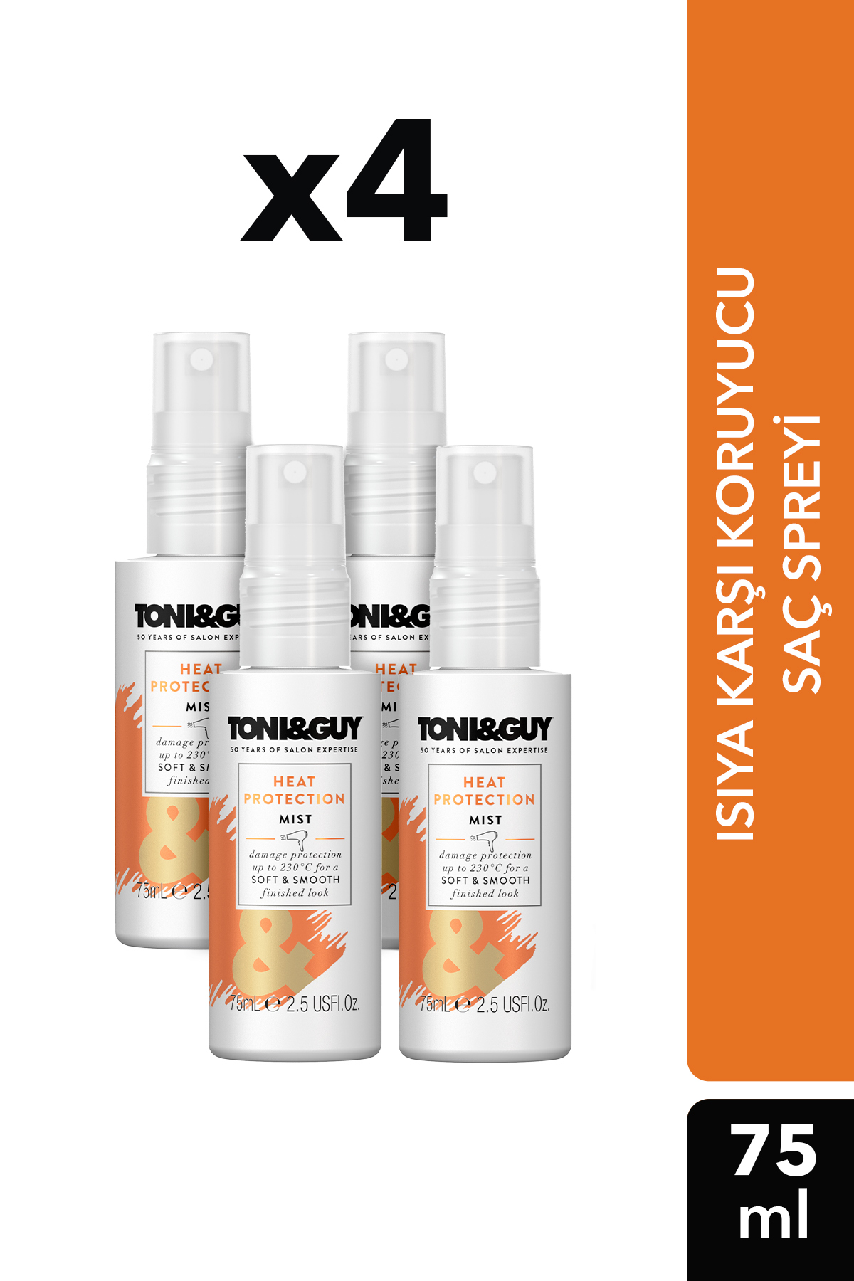 Toni&Guy Heat Protection Isıya Karşı Koruyucu Saç Spreyi 4x75 ml — TNGY0024