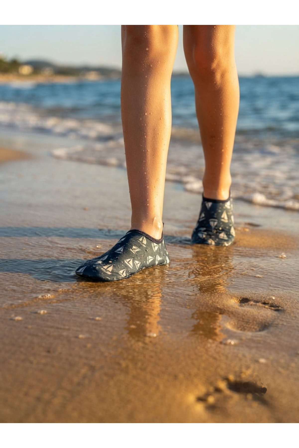 LAL's Genç Deniz ve Havuz Ayakkabısı Kaydırmaz Aqua Shoes Hızlı Kuruyan Plaj Su Ayakkabısı Desenli görsel 2