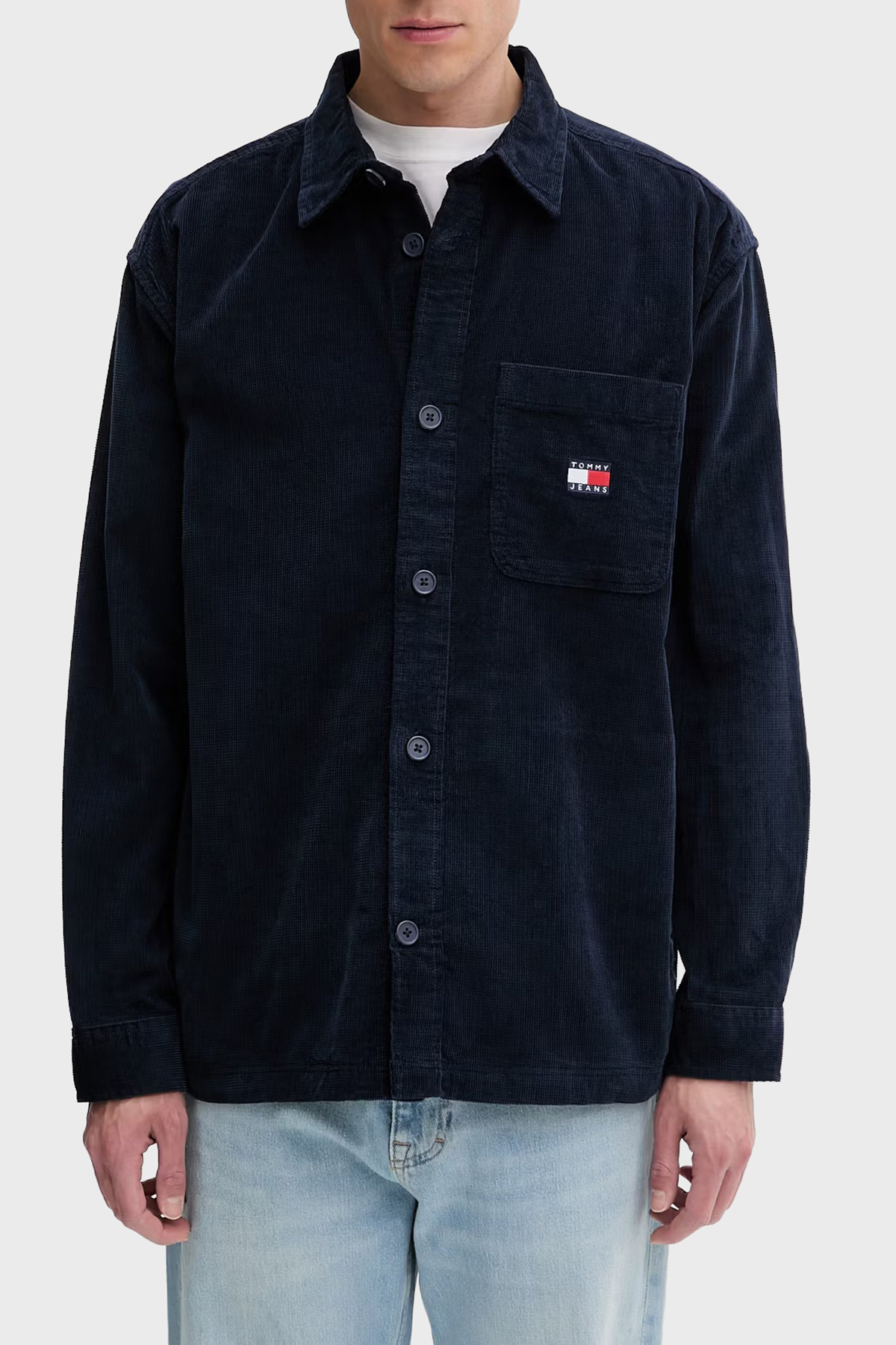 پیراهن مردانه آستین بلند گشاد نخی طرح مخمل DM0DM21698 C1G تامی جینز پیراهن Tommy Jeans