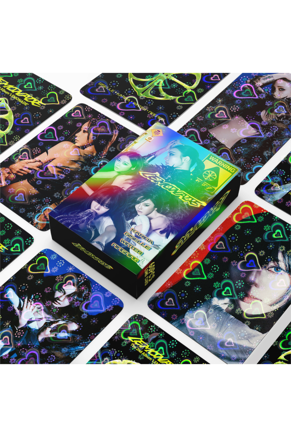 ●aespa◆エスパ◆LEMONADE◆プロモCD◆ショーケースセット◆ポーチ Kpop Dünyasi AESPA '' Lemonade '' Çift Yön Baskılı Hologramlı