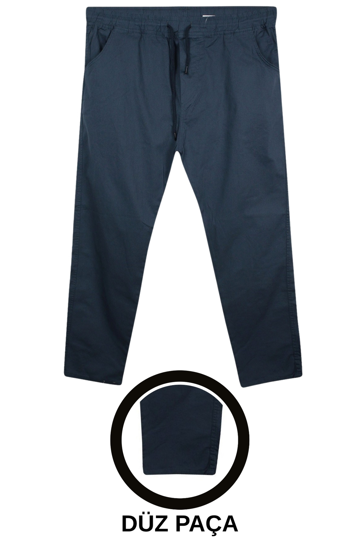 marufshop Boru Paçalı Erkek Büyük Beden 118 Kilo-156 Kilo Arası Için Uygun Bağcıklı Gabardin Pantolon Indigo