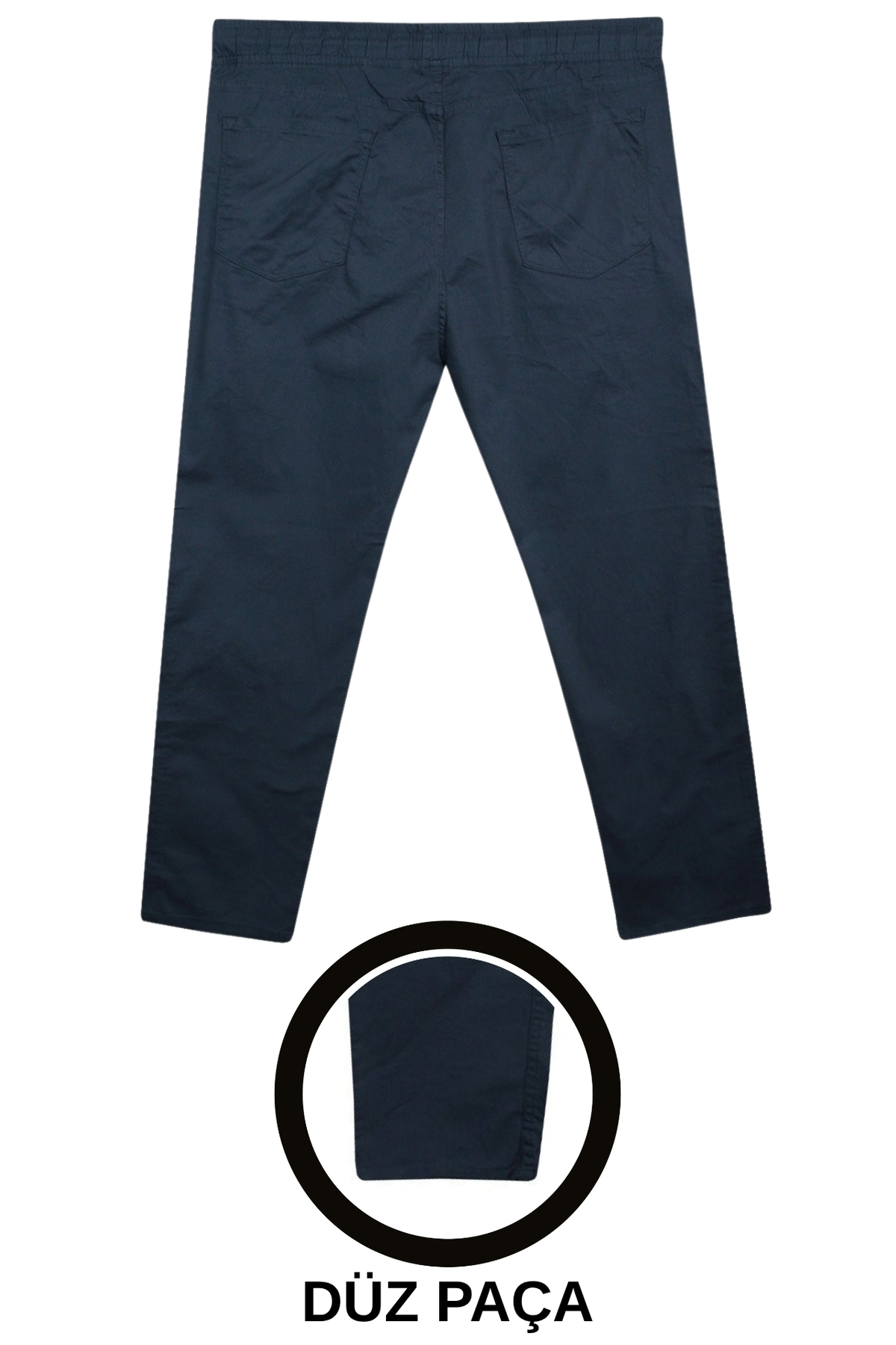 marufshop Boru Paçalı Erkek Büyük Beden 118 Kilo-156 Kilo Arası Için Uygun Bağcıklı Gabardin Pantolon Indigo görsel 3