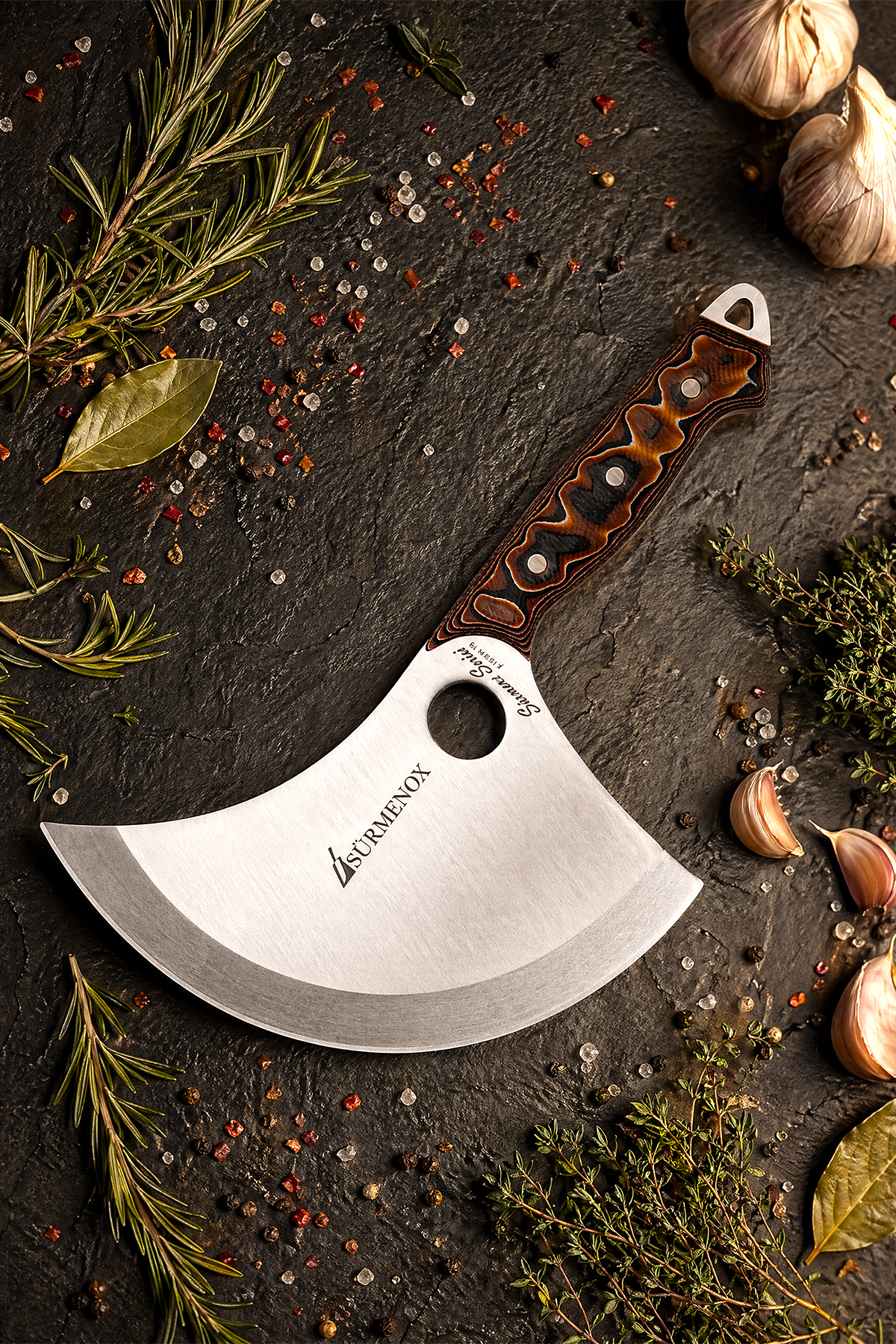Sürmene Series Hilal Dumpling Pizza Knife Coffee Verzalit Handle Pita Salad Minced Meat Kitchen Knife (Mft-001)
