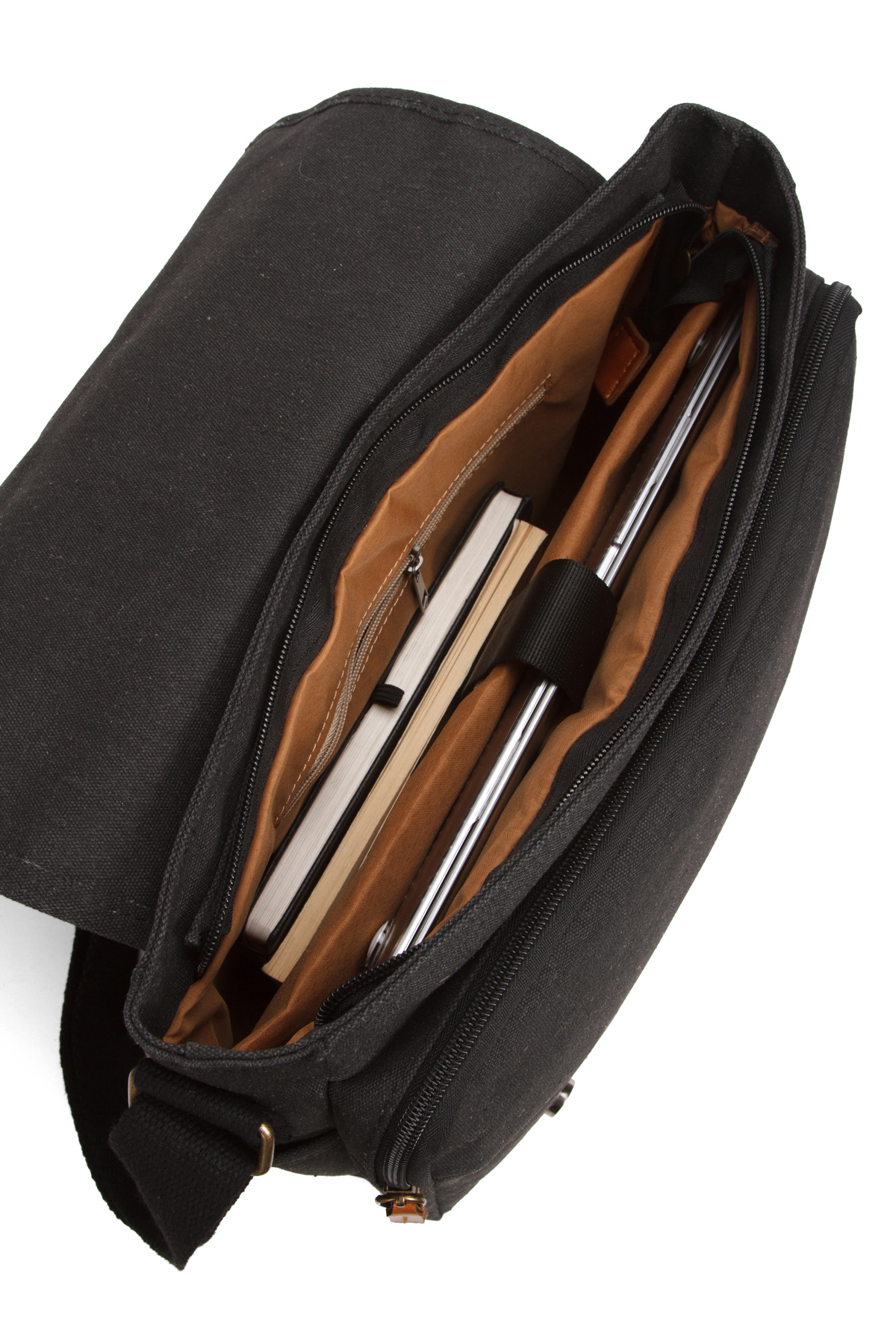 byhakan GK56 KANVAS (PAMUK) POSTACI ÇANTASI EVRAK OKUL ÜNVERSİTE LAPTOP NOTEBOOK MACBOOK TABLET GÜNLÜK SİYAH görsel 4