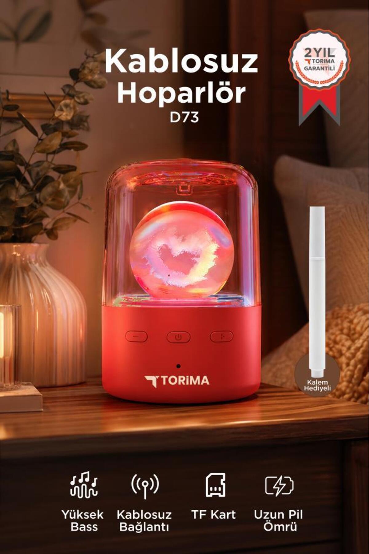 Torima Bluetooth Hoparlör Rgb Işıklı Kablosuz Hoparlör D73 Siyah
