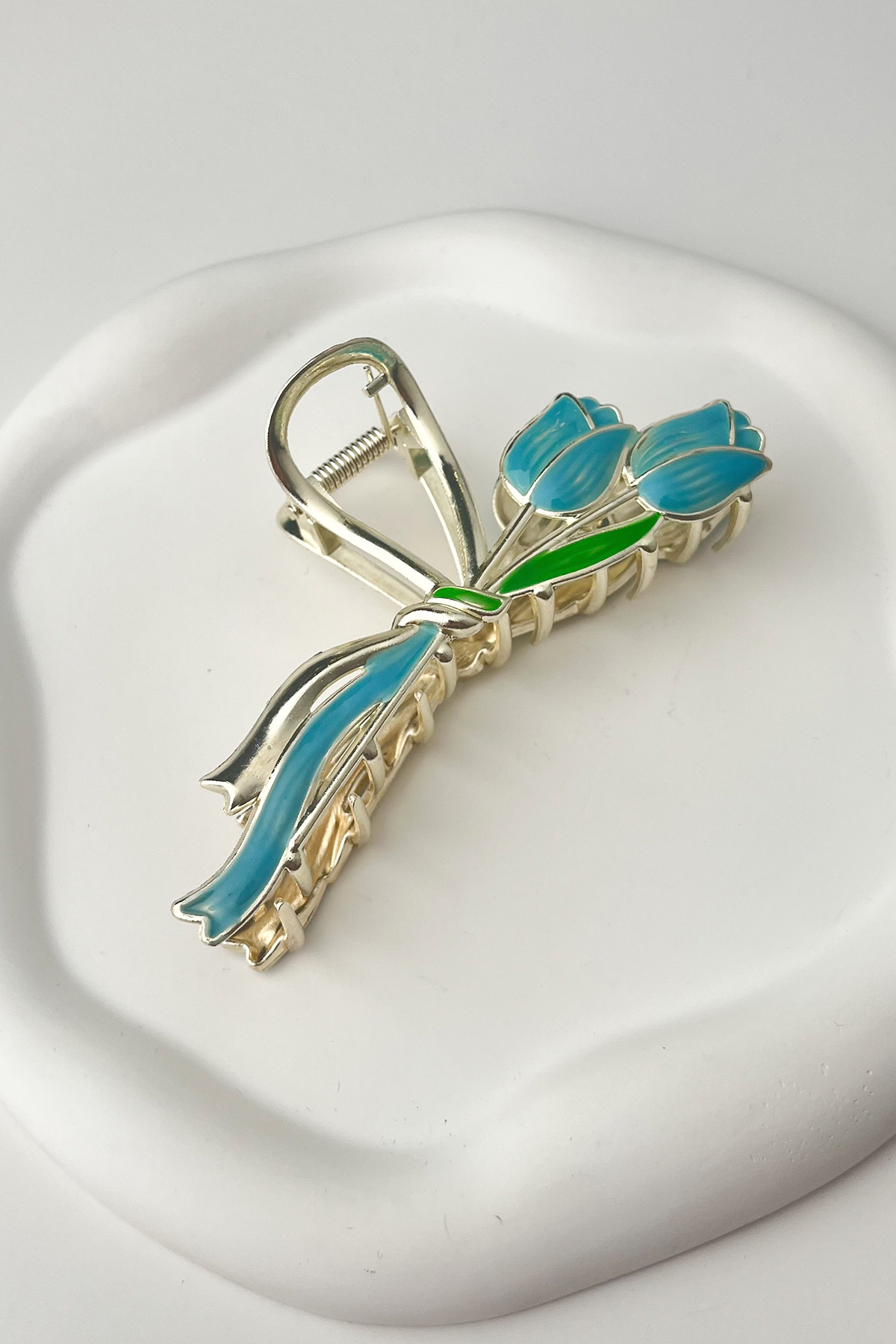 Metal Blue Tulip Latch Buckle (Size:10cm)