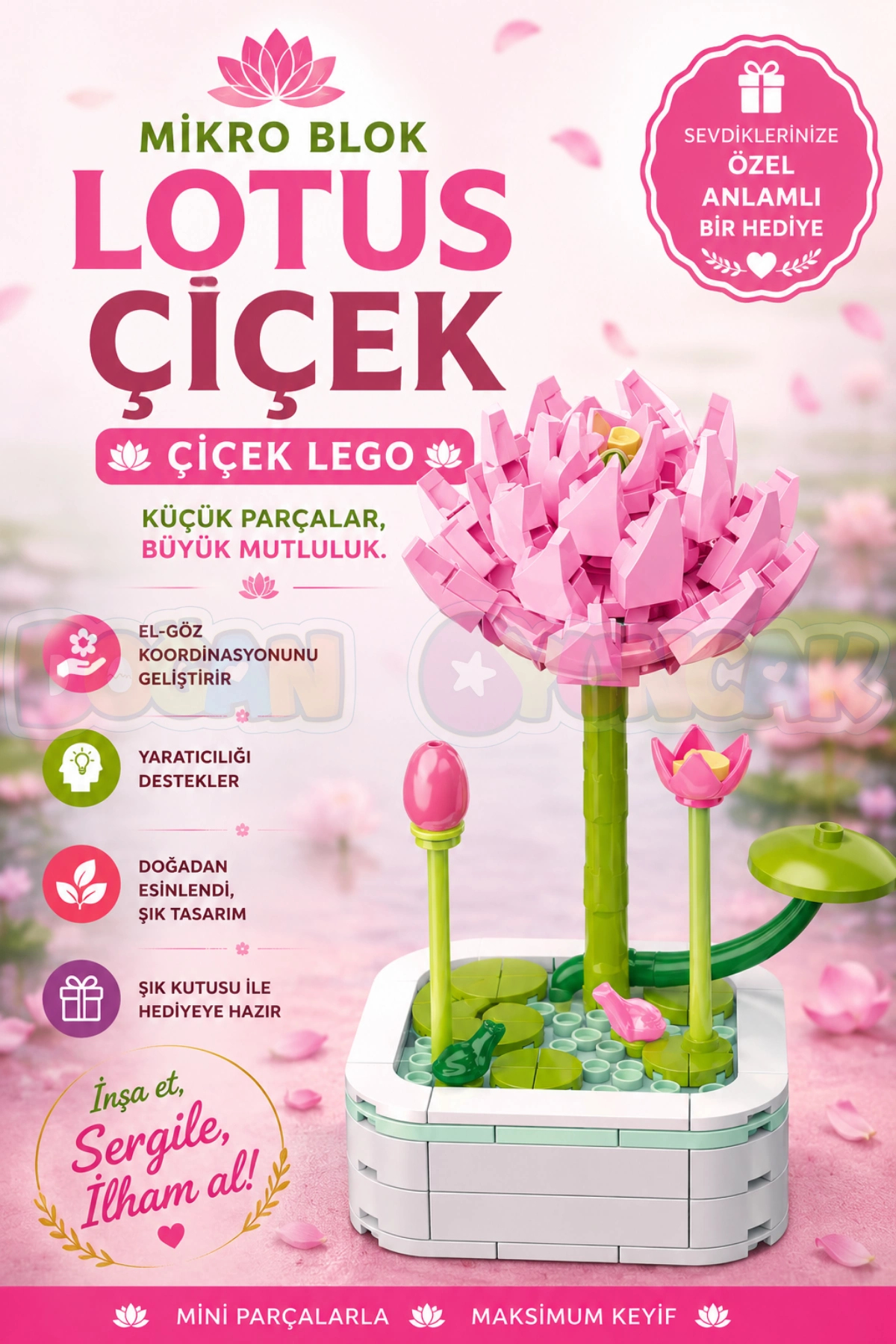 Doğan Oyuncak Dünyası Mikro Blok Lotus Çiçek Lego - Lego Setleri