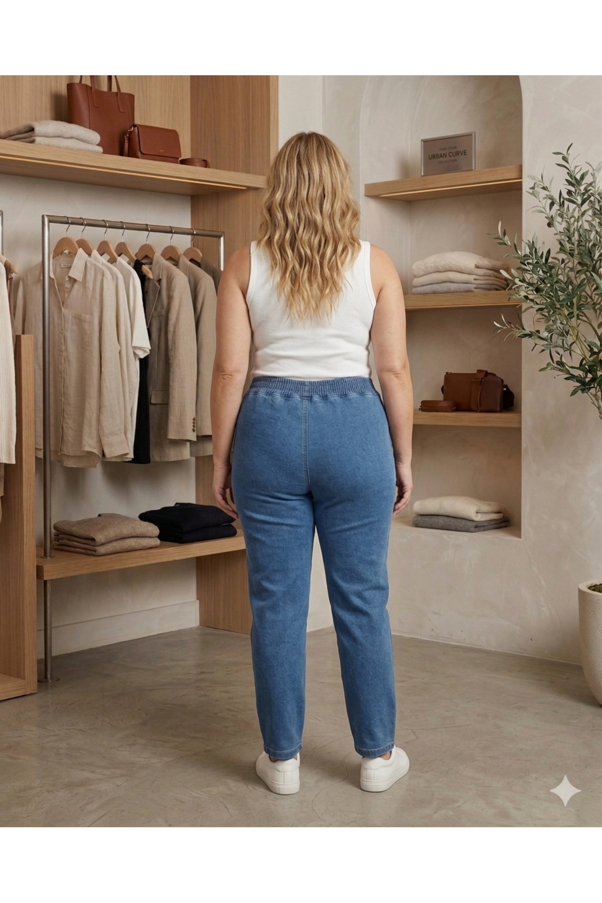 Butik BELİ LASTİKLİ YÜKSEK BEL BÜYÜK -KÜÇÜK BEDEN BORU PAÇA LİGRALI PANTOLON görsel 6