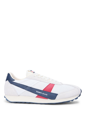 Tommy Hilfiger Beyaz - Lacivert Erkek Sneaker RETRO RUNNER ARCHIVE OPEN MESH