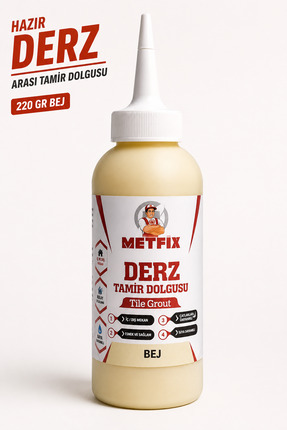 METFİX Bej Renk Hazır Derz Arası Tamir Dolgusu 220 Gr Fayans Seramik Mermer Y...