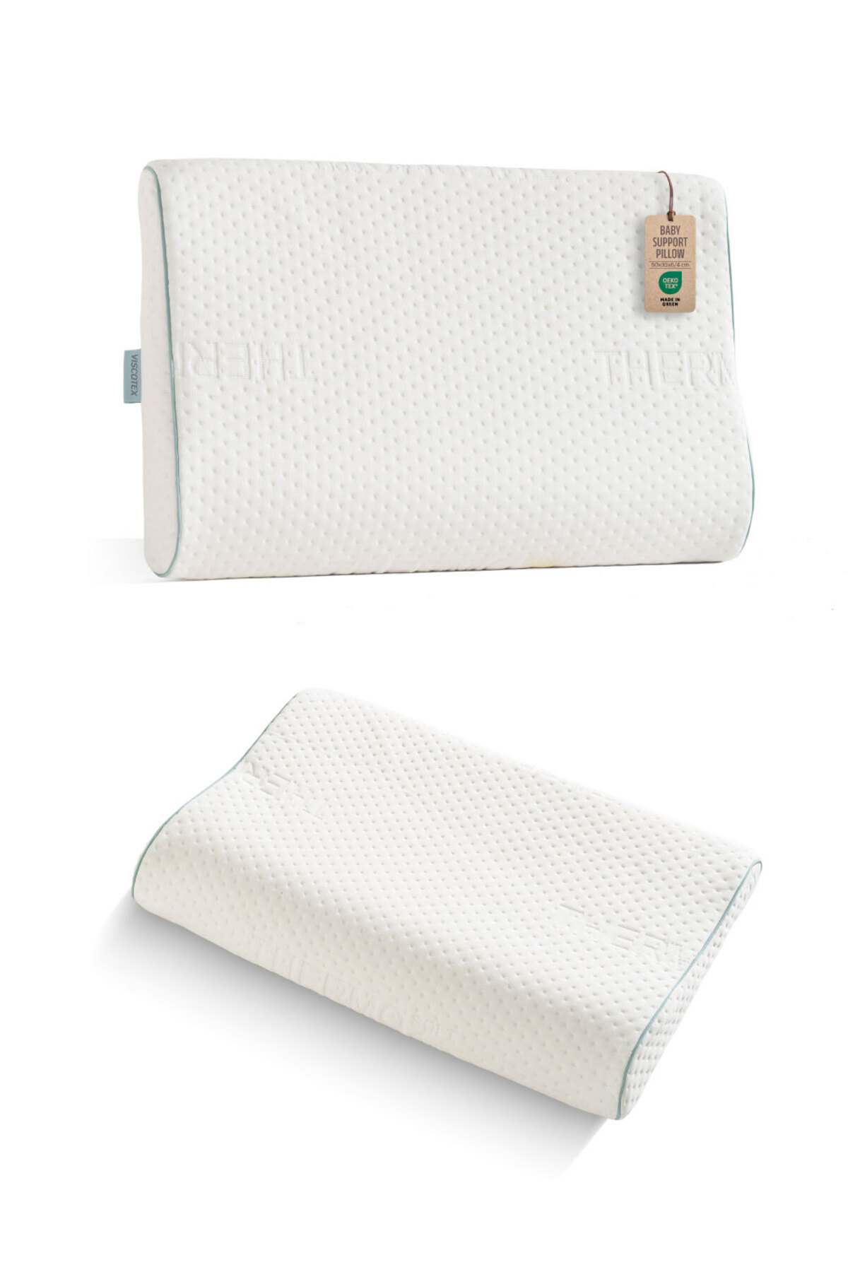 Visco Neck Support Orthopedic Baby Pillow 50x30x6/4 Cm, White